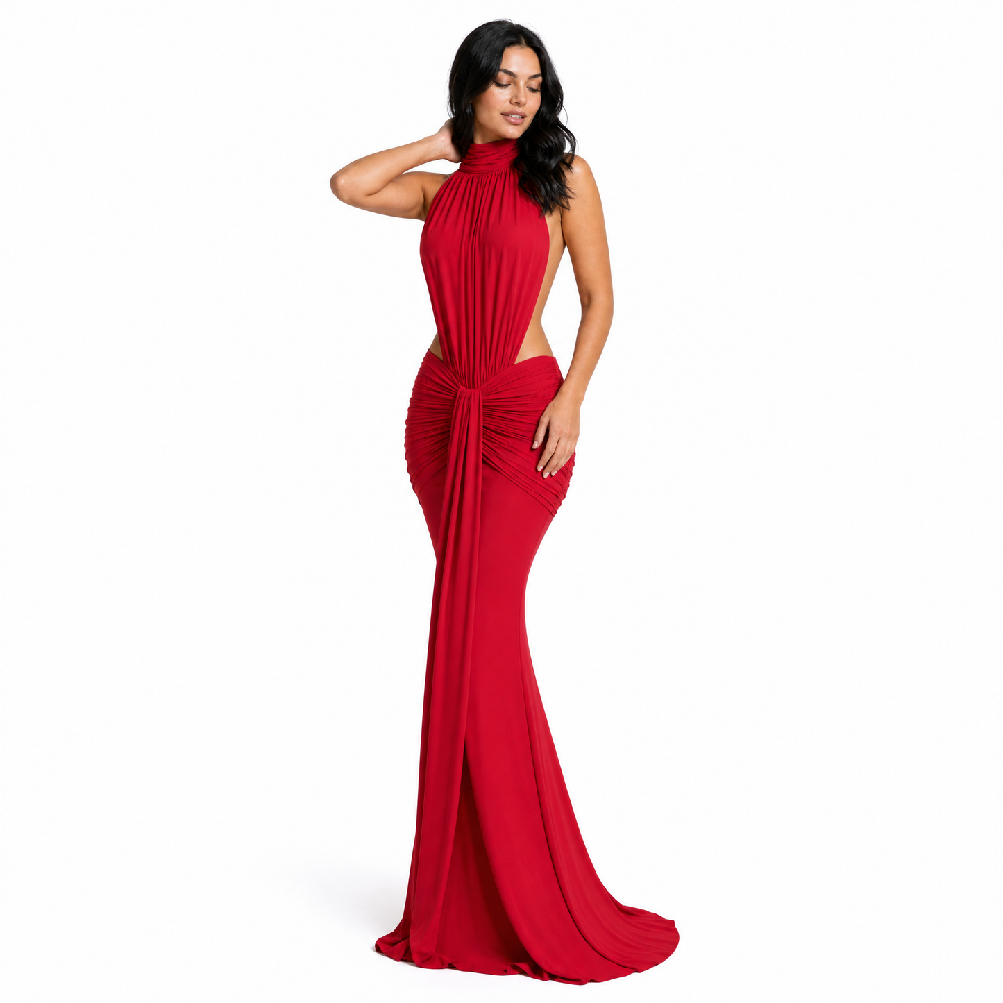 Halter Neck Backless Maxi Dress