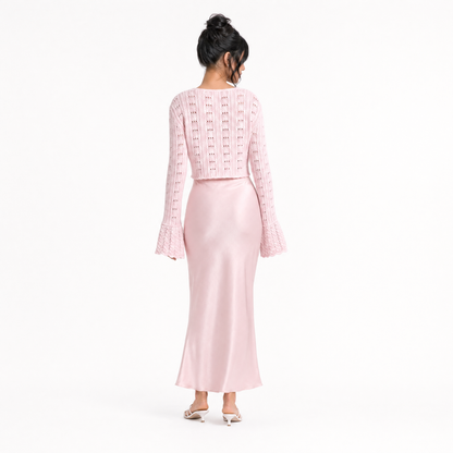 Bell Sleeve Knit Crop Top