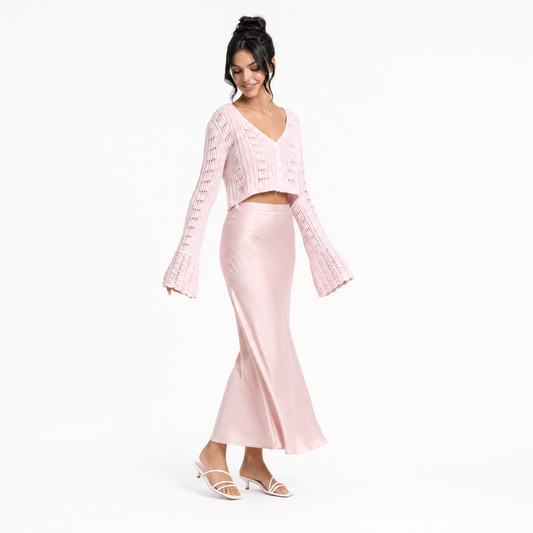 Bell Sleeve Knit Crop Top