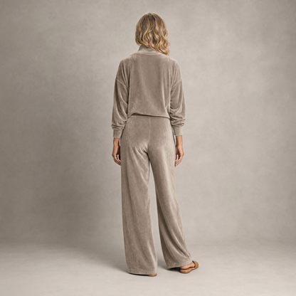 Chic Velvet Balloon-Sleeve Lounge Set