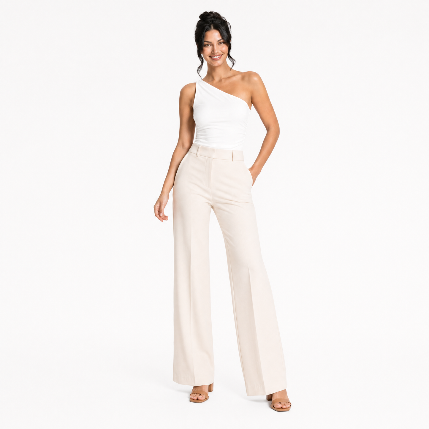 One-Shoulder Ribbed Knit Top