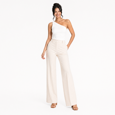 One-Shoulder Ribbed Knit Top