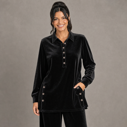 Luxury Velvet Button-Accent Lounge Set