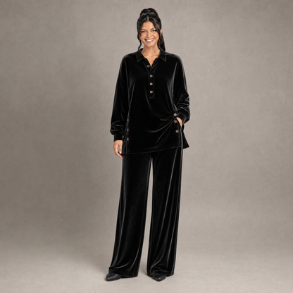 Luxury Velvet Button-Accent Lounge Set