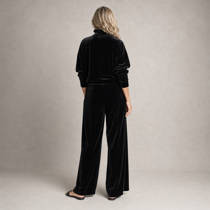 Chic Velvet Balloon-Sleeve Lounge Set