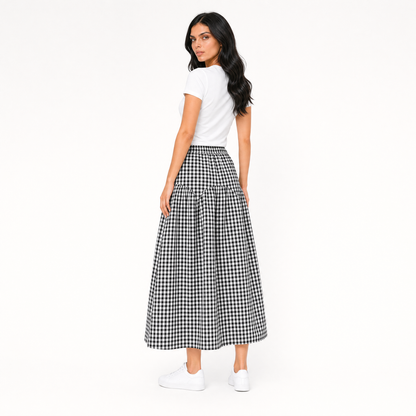 Summer Gingham Flow Skirt