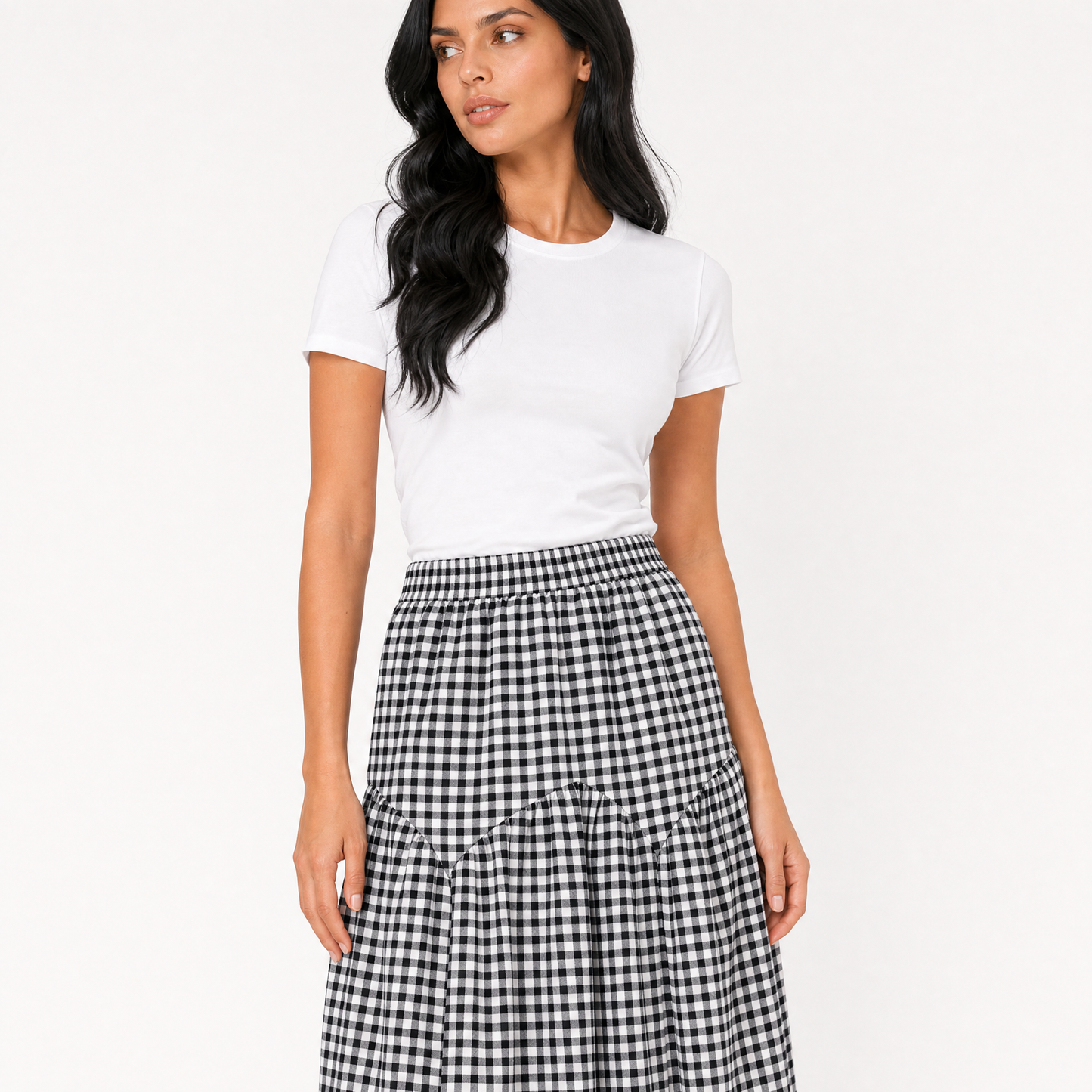 Summer Gingham Flow Skirt