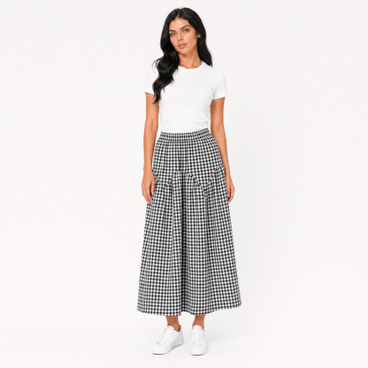 Summer Gingham Flow Skirt