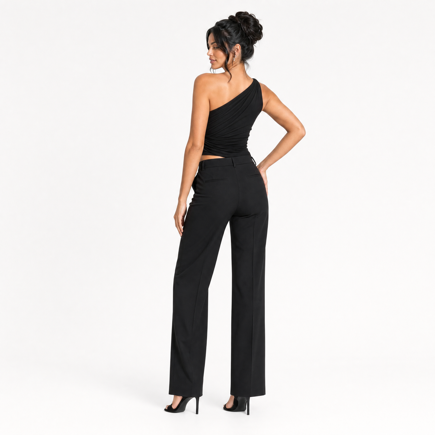One-Shoulder Ribbed Knit Top