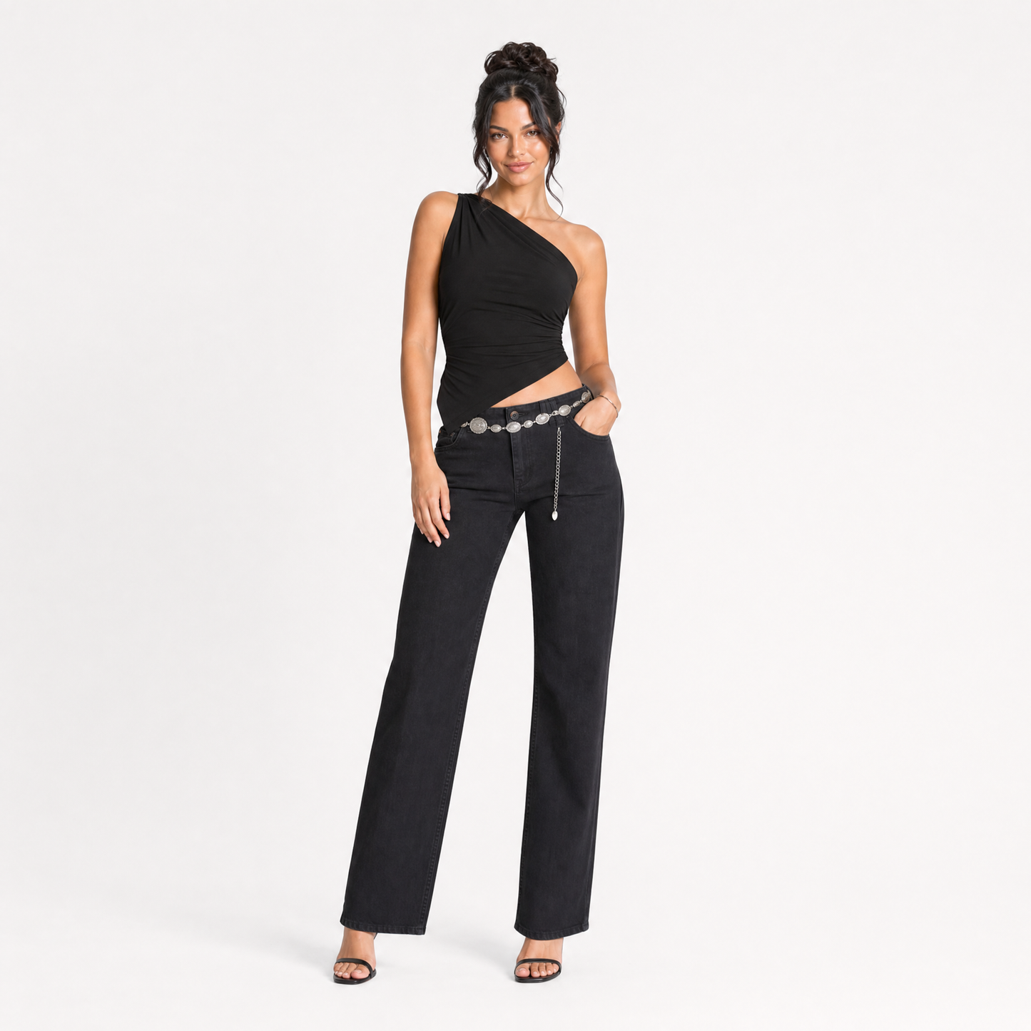 One-Shoulder Ribbed Knit Top