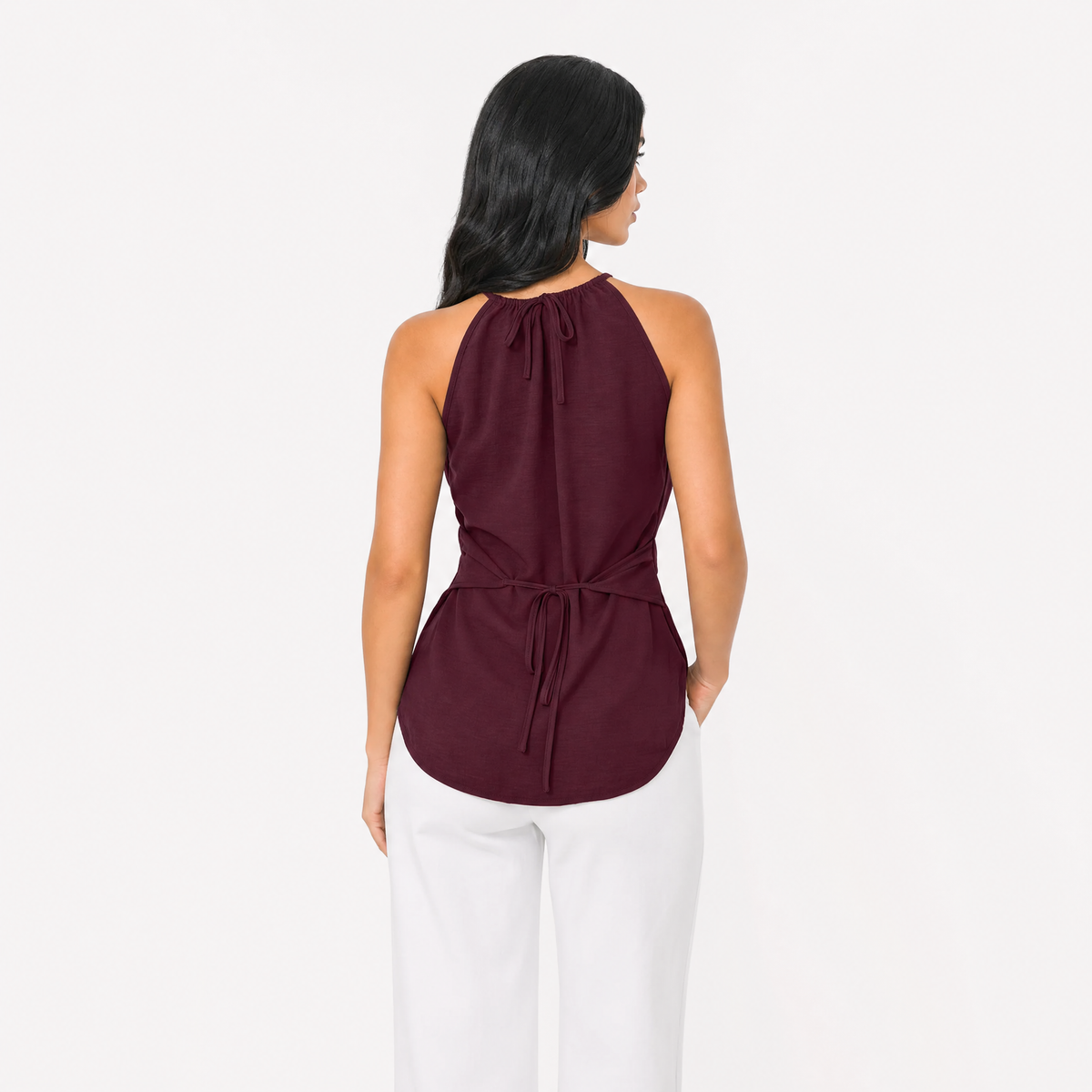Cotton Halter Wrap Top