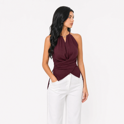 Cotton Halter Wrap Top